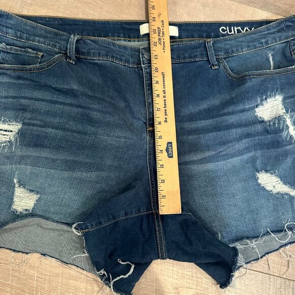 SLINK JEANS BLUE DENIM SHORTS CURVY SIZE 24 - Picture 2 of 7